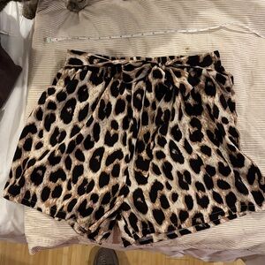High-Waisted Safari Animal Print Shorts
